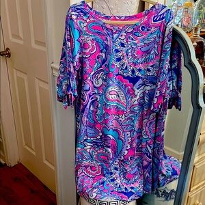 Lilly Pulitzer Preston Dress in pink Tropics Mermaid Call EEEUC